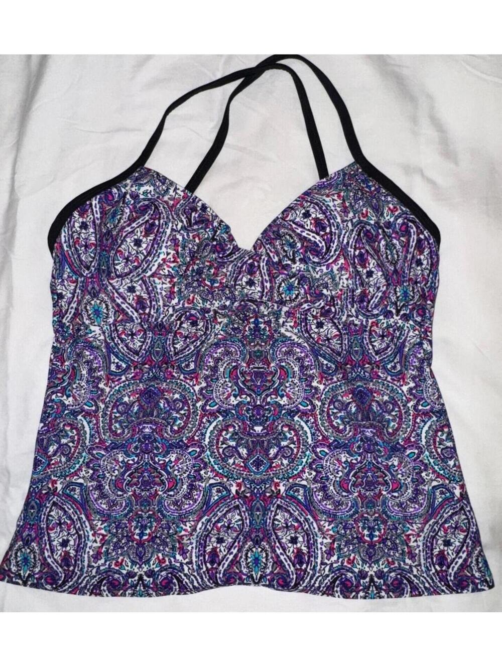 Women's Swimsuit Tankini Swim Top with Paisley Pattern - Size XL